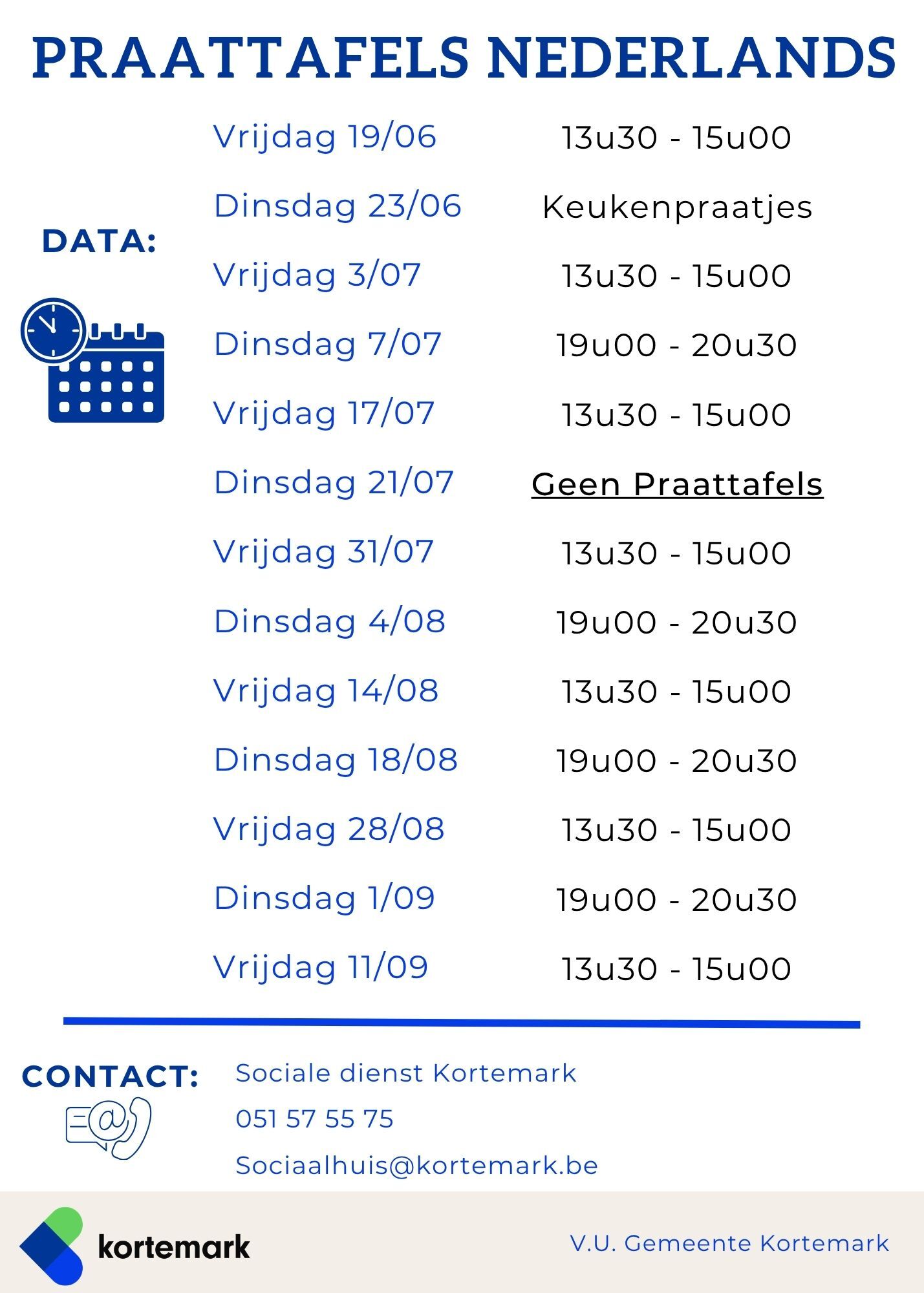 praattafels zomer 2026
